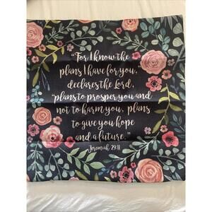 Pillow cover Bible Scripture 17 X 17 Zipper Jeremiah 29;11